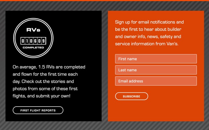 vansaircraft.com screenshot