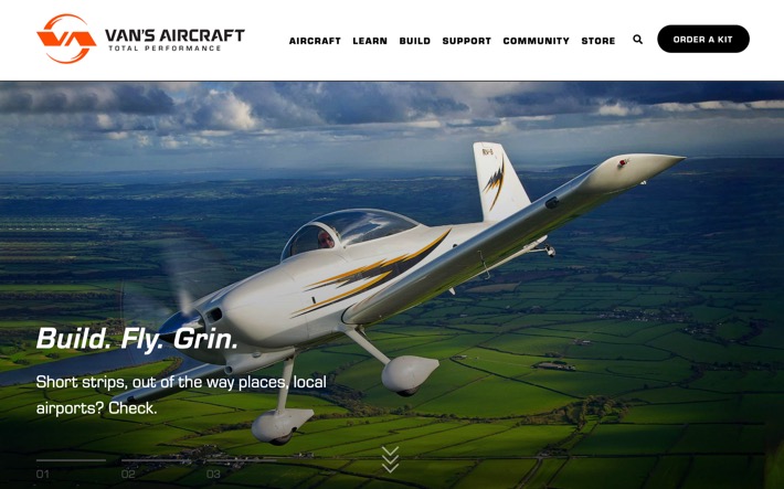 vansaircraft.com screenshot